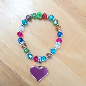 Heart Bracelet, Ethnic W. African Bead - Mali